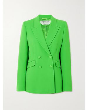 Gabriela Hearst Stephanie Double-Breasted Wool-Crepe Blazer - Green