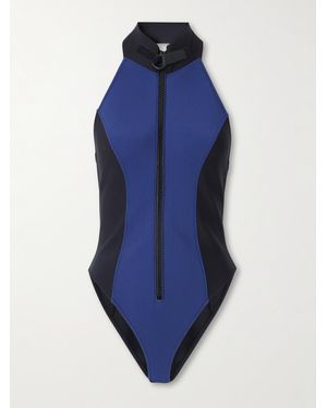 Lisa Marie Fernandez The Lisa Marie Open-Back Neoprene Swimsuit - Blue