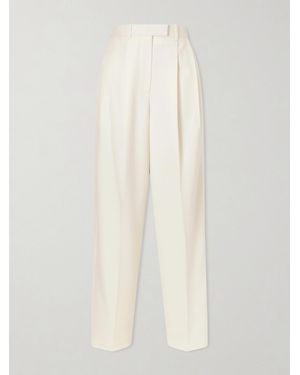 Givenchy Pleated Grain De Poudre Wool And Mohair-Blend Wide-Leg Pants - White
