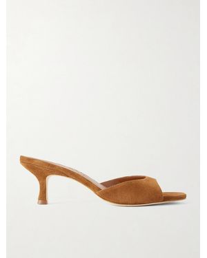 STAUD Brigitte Mules Aus Veloursleder - Natur