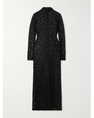 Rohe Floral Lace Maxi Turtleneck Dress - Black