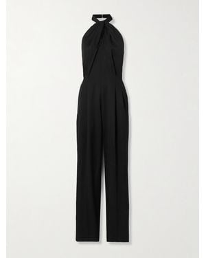Golden Goose Journey Cutout Wool-Gabardine Halterneck Jumpsuit - Black