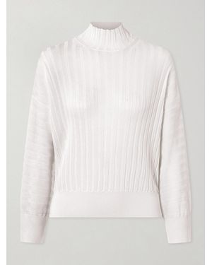 Proenza Schouler Luiza Ribbed-Knit Turtleneck Sweater - Blanc