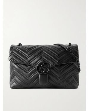 Gucci Gg Marmont Quilted Leather Shoulder Bag - Black
