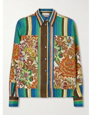 ALÉMAIS Charlie Printed Linen Shirt - Green