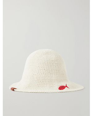STAUD Da Adolfo Meyers Crocheted Logo-Embroidered Cotton Hat - Natural