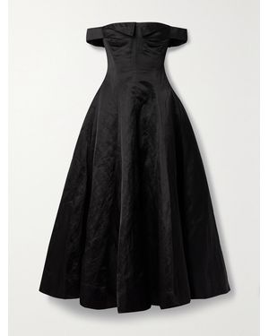 Jason Wu Off-The-Shoulder Crinkled-Sateen Gown - Black