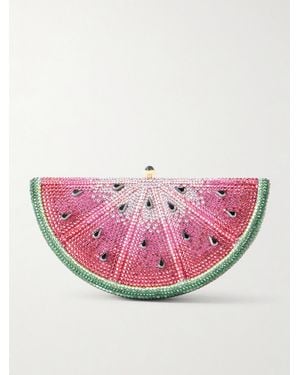 Judith Leiber Watermelon Slice Crystal-Embellished-Tone Clutch - Pink