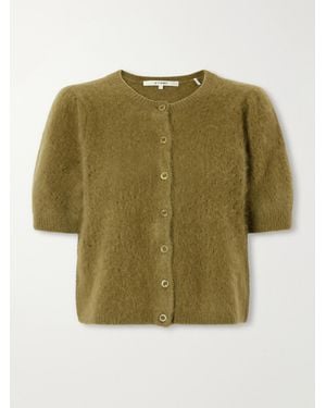 FRAME The Airy Wool And Cashmere-Blend Cardigan - Green