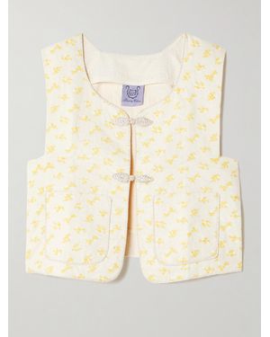 Thierry Colson Veste Sans Manches Matelassée En Voile De Coton Imprimé Alois - Neutre