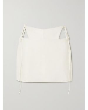 Supriya Lele Cutout Leather Mini Skirt - Natural