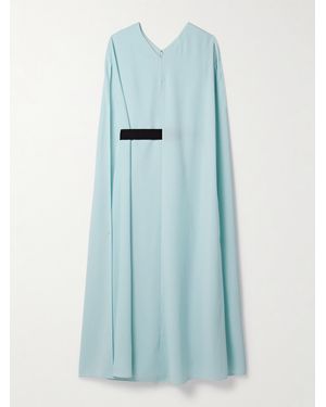 ROKSANDA Fyera Belted Cape-Effect Crepe Midi Dress - Blue