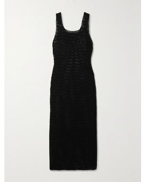 LeKasha Net Sustain Shali Crocheted Organic Linen Maxi Dress - Black
