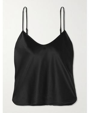 ÉTERNE Mila Silk-Blend Satin Camisole - Black