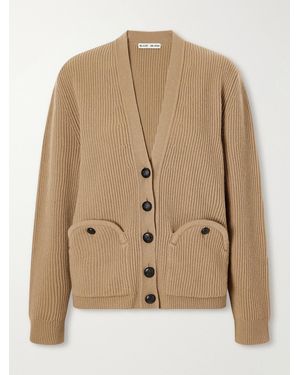 Blazé Milano Highland Uda Ribbed Wool And Cashmere-Blend Cardigan - Natural