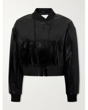 Citizens of Humanity Camille Cropped Recycled-Leather Jacket - Black
