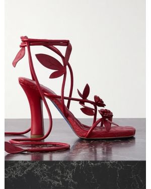 Burberry Sandalen Aus Leder Mit Verzierungen - Rot
