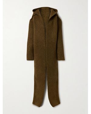 Rick Owens Kapuzenmantel Aus Gebürstetem Strick - Grün