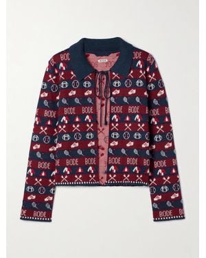 Bode Cardigan Aus Jacquard-Strick Aus Alpakawolle - Rot