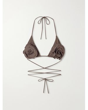 Magda Butrym Appliquéd Bikini Top - White