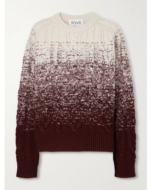TOVE Pierra Dégradé Cable-Knit Wool Jumper - Brown