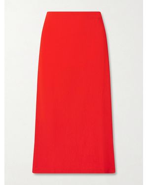 Tibi Stretch-Crepe Midi Skirt - Red