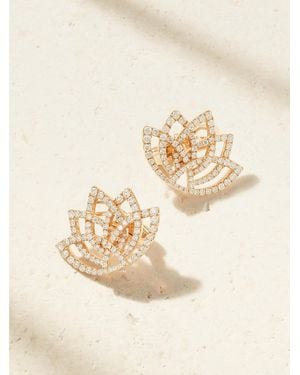 Garrard Blossom 14-Karat Rose And Diamond Earrings - Natural