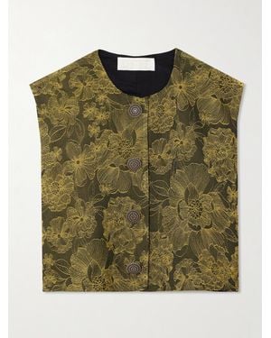 D'Estree Veste Sans Manches Raccourcie En Tissu À Broderies Hernan - Vert