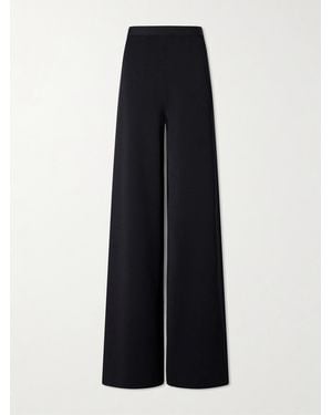 Ralph Lauren Stretch-Jersey Mid-Rise Wide-Leg Pants - Blue
