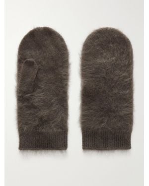 Lisa Yang Brushed-Cashmere Mittens - Grey