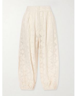 Alix Of Bohemia Margot Tetris Cotton-Lace Tapered Trousers - Natural