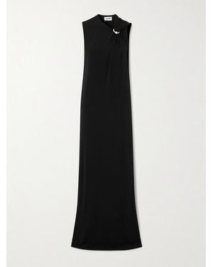 Jean Paul Gaultier Draped Stretch-Satin Maxi Dress - Black