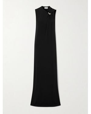 Jean Paul Gaultier Draped Stretch-Satin Maxi Dress - Black
