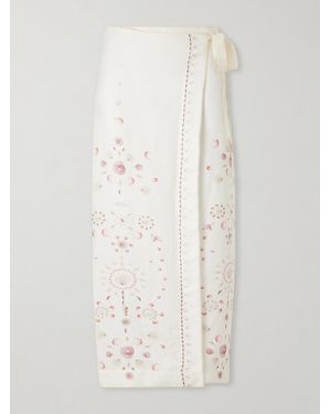 Agua Bendita Litoral Playa Printed Linen Coverup - Natural
