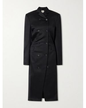 KHAITE Rolon Double-Breasted Wool Long Coat - Black