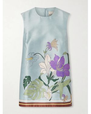 ALÉMAIS Alfie Floral-Print Recycled Taffeta Top - Blue