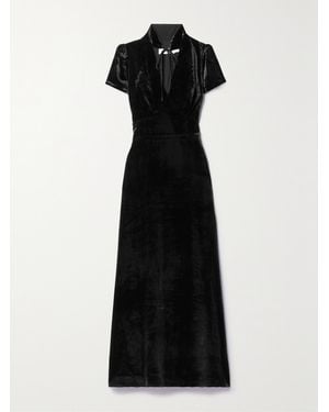 Cefinn Jacquetta Cutout Velvet Midi Dress - Black