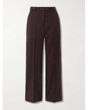 Frankie Shop Lenora Hose Mit Geradem Bein Aus Twill Mit Falten - Braun