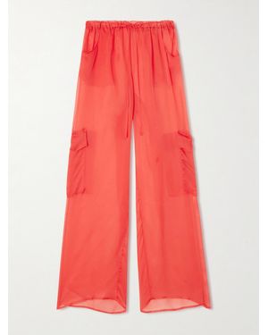 Kiki de Montparnasse Organza Straight-Leg Trousers - Red