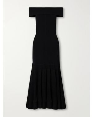 Zimmermann Clash Pleated Mesh Midi Dress - Black