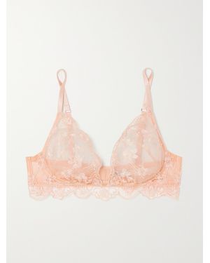I.D Sarrieri Net Sustain Loulou Embroidered Tulle Underwired Soft-Cup Bra - Pink
