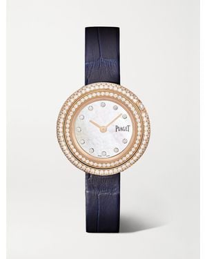 Piaget Possession 29Mm 18-Karat Rose, Alligator And Diamond Watch - Blue