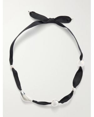 Camille Surault Grigri Sterling And Silk Necklace - Metallic