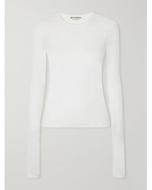 JW Anderson Ribbed Modal-Jersey T-Shirt - White