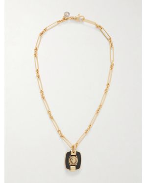 Maison Mayle Figura M-Plated Enamel Necklace - White
