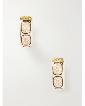 Roxanne Assoulin The Cubic Hinged Chubby-Tone Cubic Zirconia Hoop Earrings - Natural