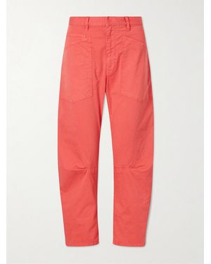Nili Lotan Shon Cotton-Blend Twill Tapered Trousers