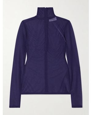 16Arlington Isse Stretch-Jersey Turtleneck Top - Blue