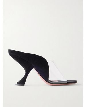 AMINA MUADDI Mackenzie Mules Aus Veloursleder Und Pvc - Schwarz