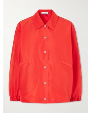 Jil Sander Logo-Embossed Shell Jacket - Red